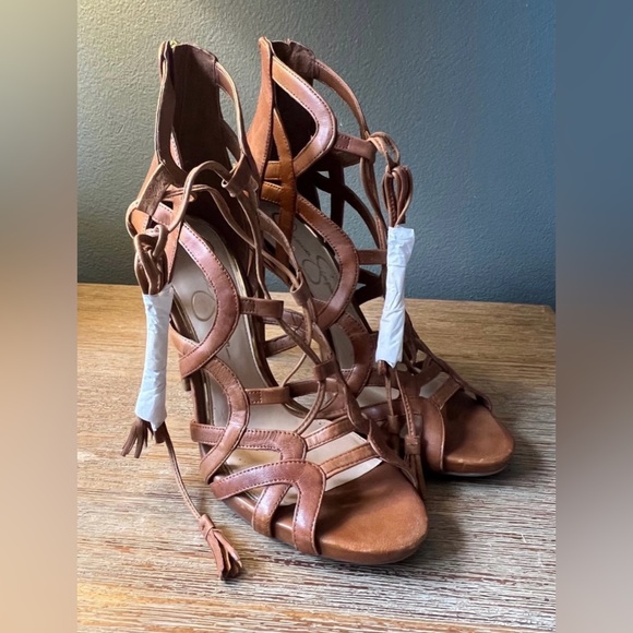 Jessica Simpson “Racine” Leather High Heels NWOT Sz 9 - Picture 2 of 7